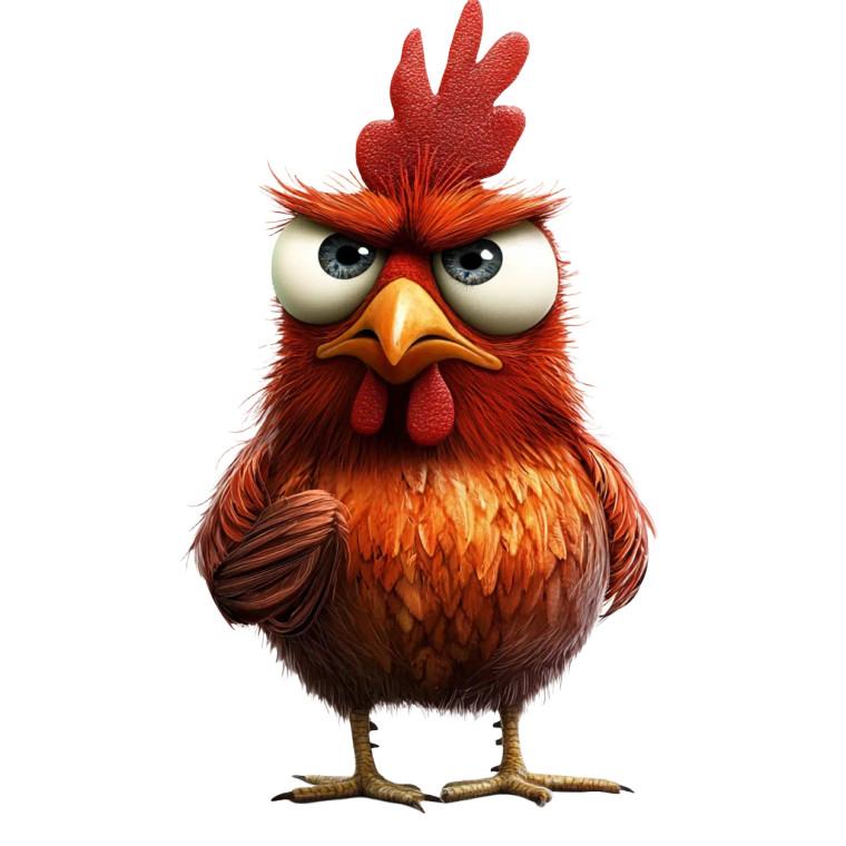 Frustrated Chicken Vinyl Car Decal Sticker – Waterproof & UV-Resistant 8"