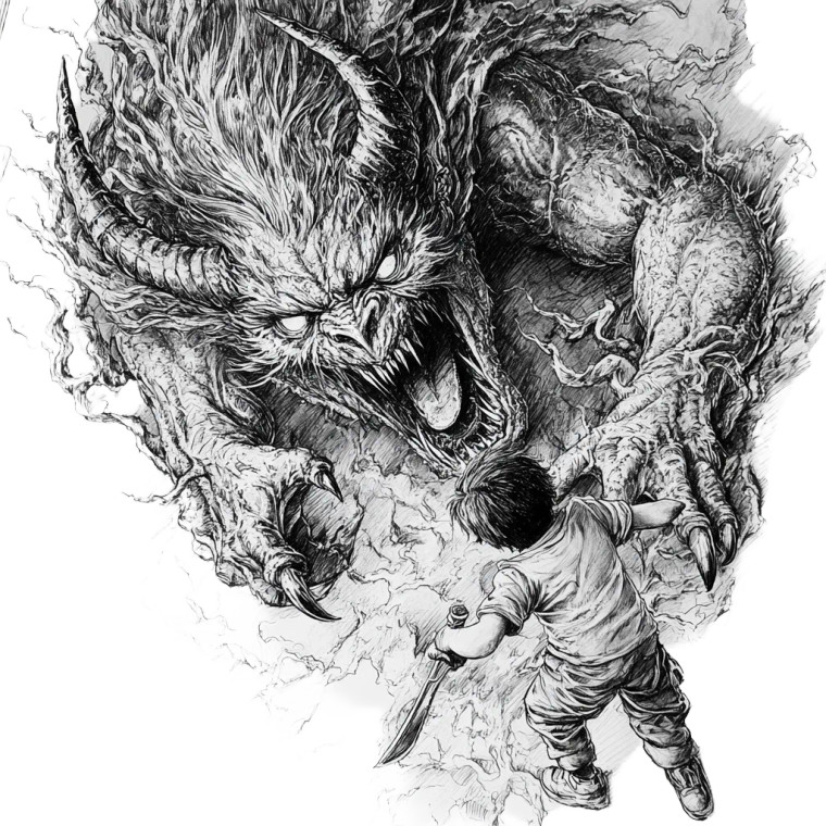 Child Warrior Demons Vinyl Car Decal Sticker – Waterproof & UV-Resistant 8"