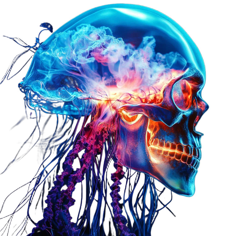 Neon Jellyfish Skull Vinyl Car Decal Sticker – Waterproof & UV-Resistant 8" Neon Jellyfish Skull Vinyl Car Decal Sticker – Waterproof & UV-Resistant 8"