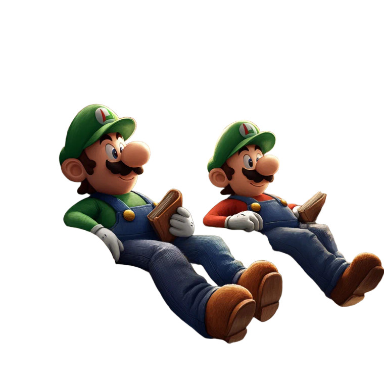 Mario And Luigi Relaxing Vinyl Car Decal Sticker – Waterproof & UV-Resistant 8"