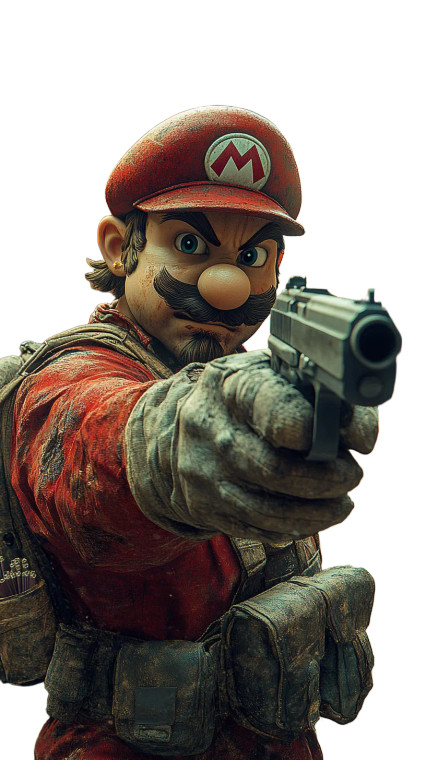 Military Mario Battle Vinyl Car Decal Sticker – Waterproof & UV-Resistant 8"