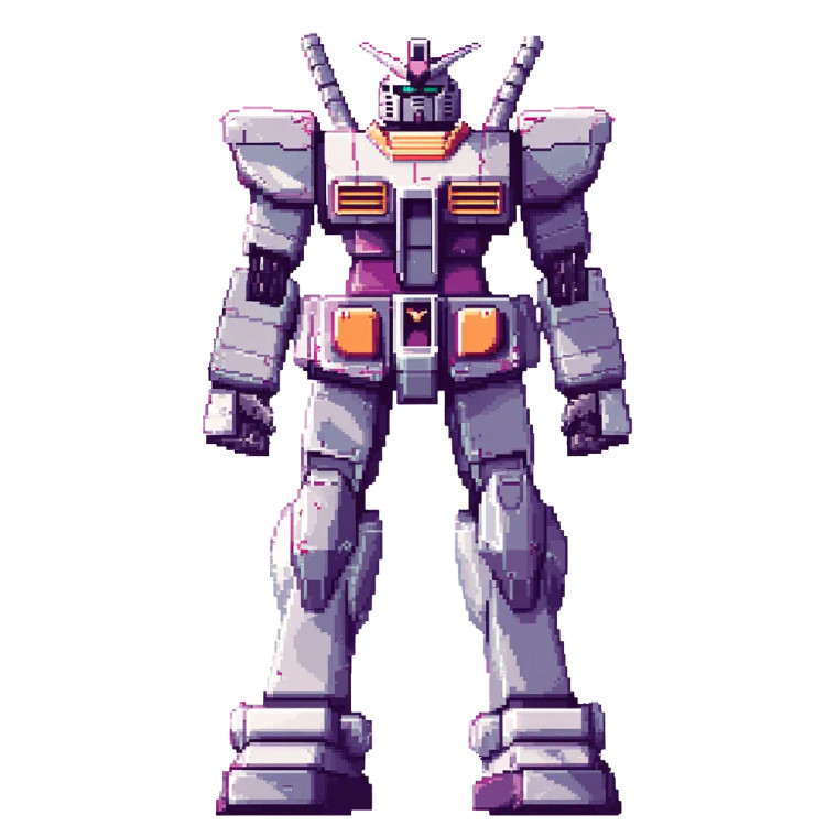8-Bit Gundam Robot Vinyl Car Decal Sticker – Waterproof & UV-Resistant 8"