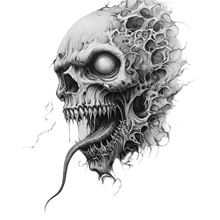 Decaying Skull Tattoo Vinyl Car Decal Sticker – Waterproof & UV-Resistant 8"