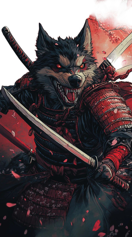 Samurai Dog Warrior V3 Vinyl Car Decal Sticker – Waterproof & UV-Resistant 8"