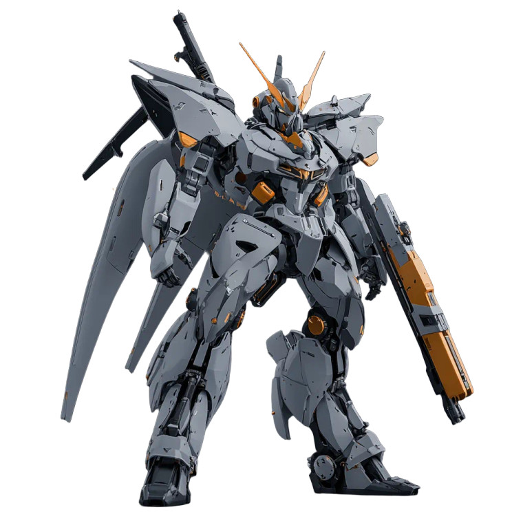 Gray Sci-Fi Mecha Vinyl Car Decal Sticker – Waterproof & UV-Resistant 8"