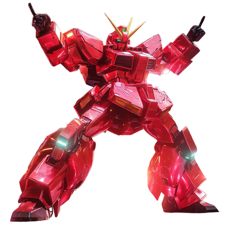 Dancing Red Gundam Vinyl Car Decal Sticker – Waterproof & UV-Resistant 8"