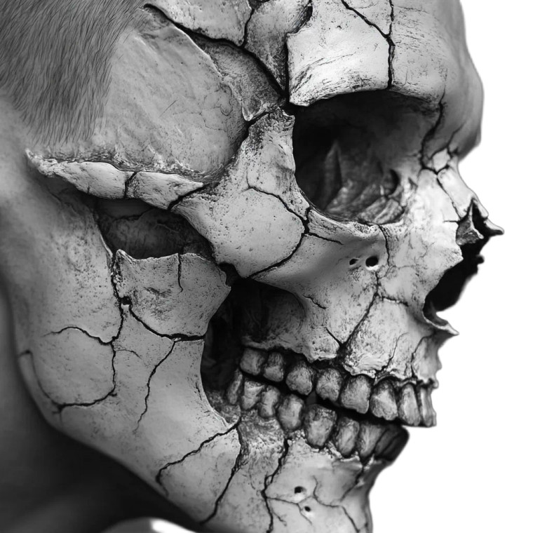Realistic Skull V6 Vinyl Car Decal Sticker – Waterproof & UV-Resistant 8"