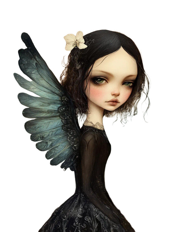Quirky Gothic Angel Vinyl Car Decal Sticker – Waterproof & UV-Resistant 8"