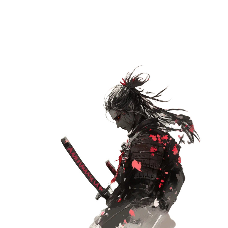 Elf Samurai Art Vinyl Car Decal Sticker – Waterproof & UV-Resistant 8"