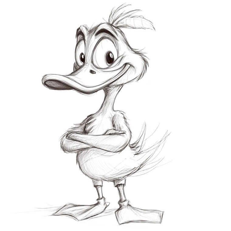 Sassy Duck Sketch Vinyl Car Decal Sticker – Waterproof & UV-Resistant 8"