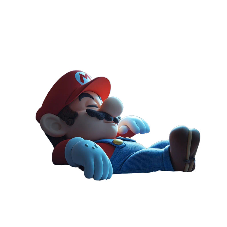 Sleeping Super Mario V2 Vinyl Car Decal Sticker – Waterproof & UV-Resistant 8"