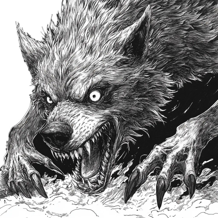 Gritty Wolf Monster Vinyl Car Decal Sticker – Waterproof & UV-Resistant 8"