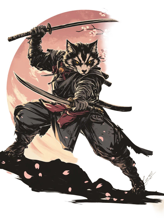 Tiefling Ninja Rogue Vinyl Car Decal Sticker – Waterproof & UV-Resistant 8"