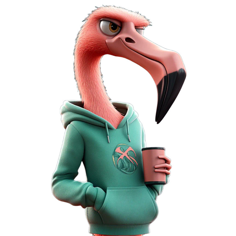 Pixar-Style Flamingo Vinyl Car Decal Sticker – Waterproof & UV-Resistant 8"