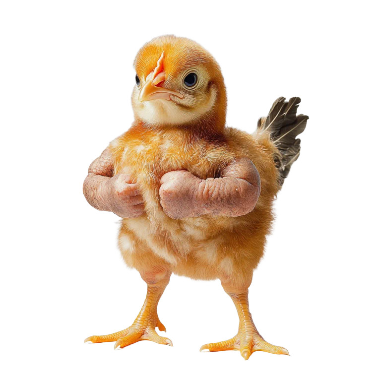 Baby Chicken Bodybuilder V2 Vinyl Car Decal Sticker – Waterproof & UV-Resistant 8"