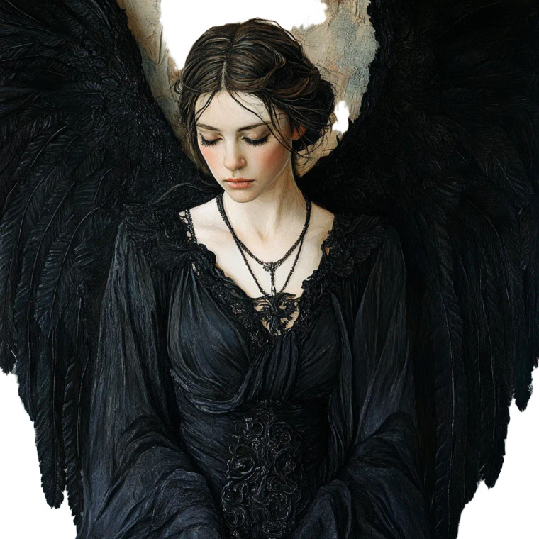 Angelic Black Robes Vinyl Car Decal Sticker – Waterproof & UV-Resistant 8"