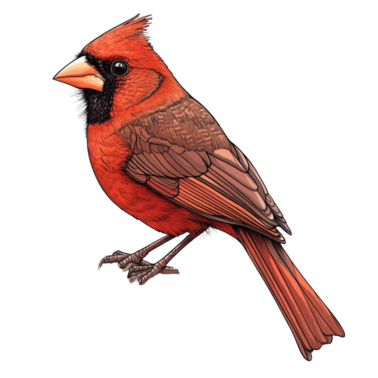 Northern Cardinal Vinyl Car Decal Sticker – Waterproof & UV-Resistant 8"