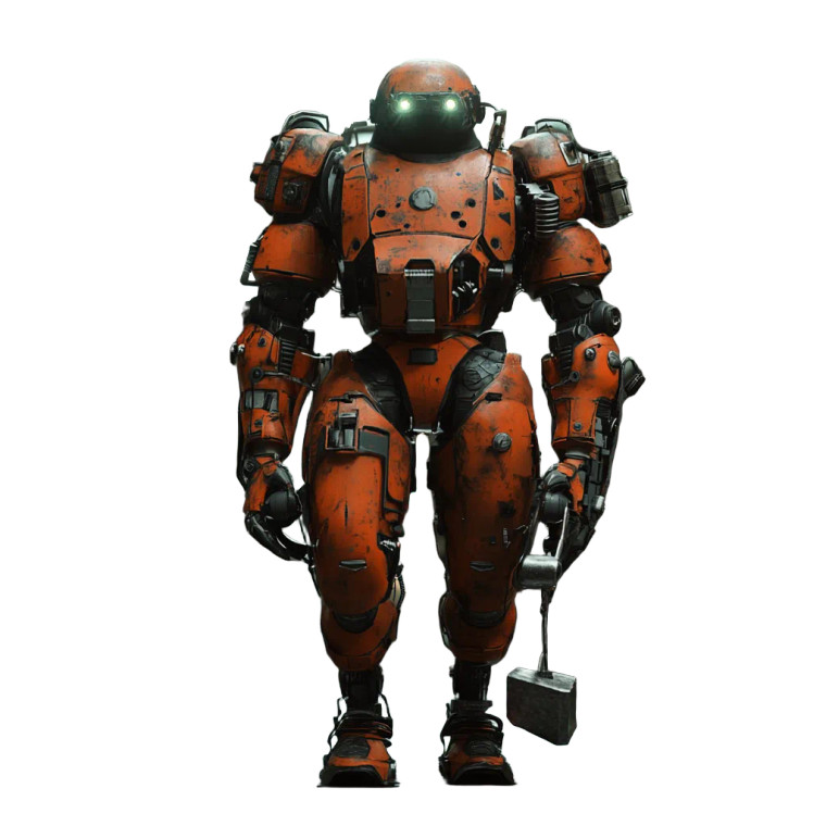 Sci-Fi Robot Warrior Vinyl Car Decal Sticker – Waterproof & UV-Resistant 8"