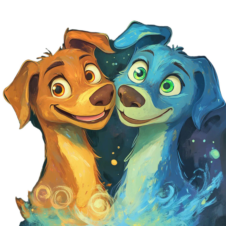 Cartoon Dogs Smiling Vinyl Car Decal Sticker – Waterproof & UV-Resistant 8"