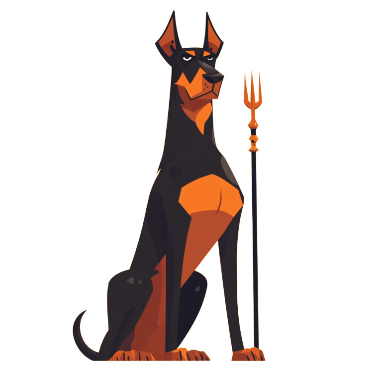 Doberman With Scepter Vinyl Car Decal Sticker – Waterproof & UV-Resistant 8"