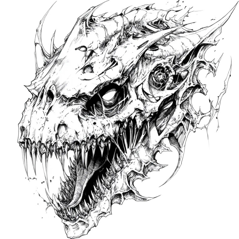 Mythical Dragon Skull Vinyl Car Decal Sticker – Waterproof & UV-Resistant 8"