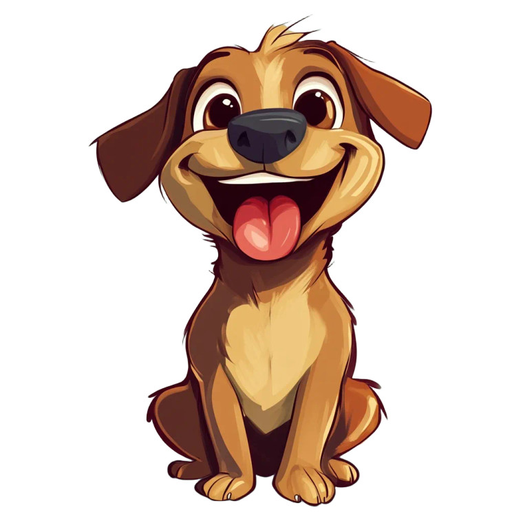 Happy Dog Cartoon Vinyl Car Decal Sticker – Waterproof & UV-Resistant 8"