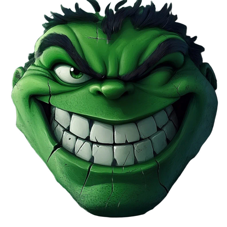 Smiling Hulk V2 Vinyl Car Decal Sticker – Waterproof & UV-Resistant 8"