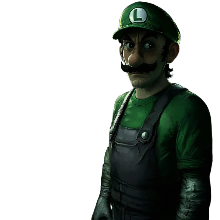 Gritty Luigi Escapes Vinyl Car Decal Sticker – Waterproof & UV-Resistant 8"