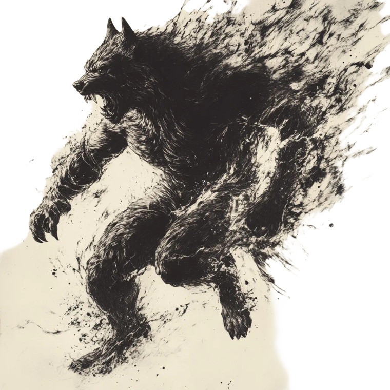 Fearful Werewolf Fleeing Vinyl Car Decal Sticker – Waterproof & UV-Resistant 8"