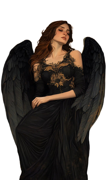 Art Nouveau Angel Vinyl Car Decal Sticker – Waterproof & UV-Resistant 8"