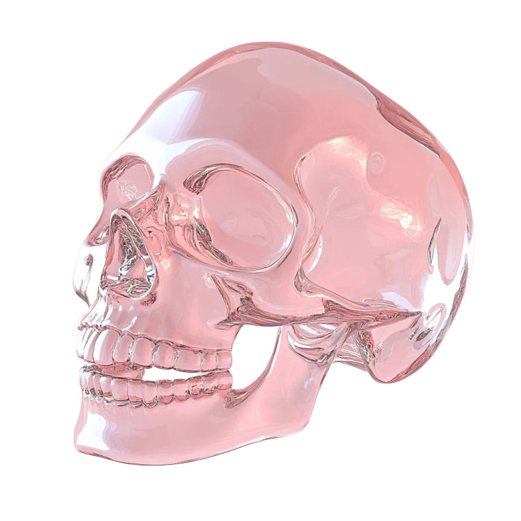 3D Glass Skull Vinyl Car Decal Sticker – Waterproof & UV-Resistant 8"