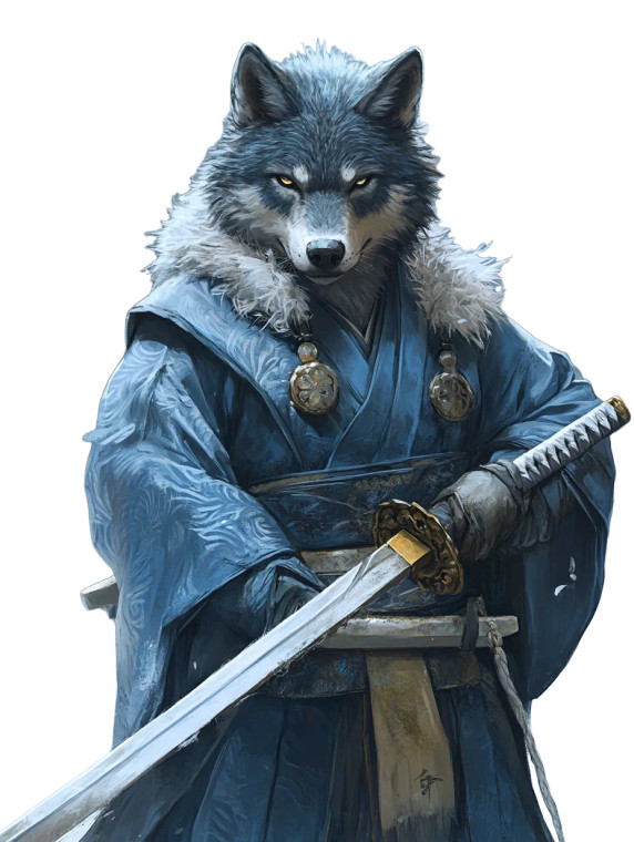 Sword-Wielding Wolf Vinyl Car Decal Sticker – Waterproof & UV-Resistant 8"