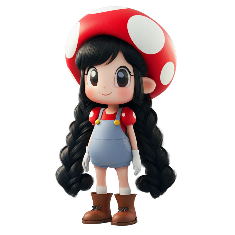 Toad Costume Girl Vinyl Car Decal Sticker – Waterproof & UV-Resistant 8"