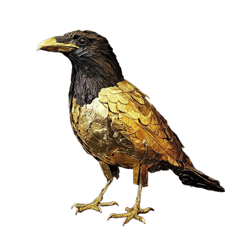 Golden Crow Vinyl Car Decal Sticker – Waterproof & UV-Resistant 8"