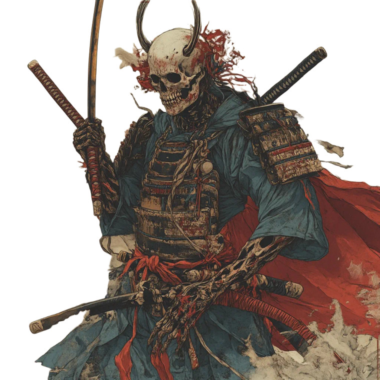 Magical Samurai Undead Vinyl Car Decal Sticker – Waterproof & UV-Resistant 8"