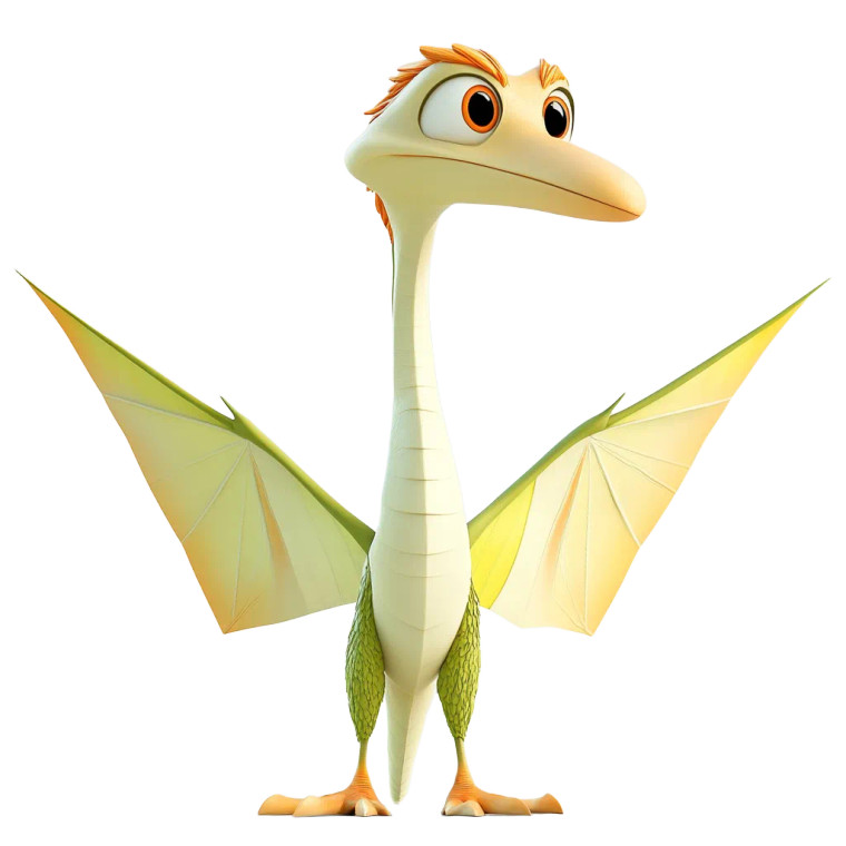 Cute Pteranodon Mascot Vinyl Car Decal Sticker – Waterproof & UV-Resistant 8"