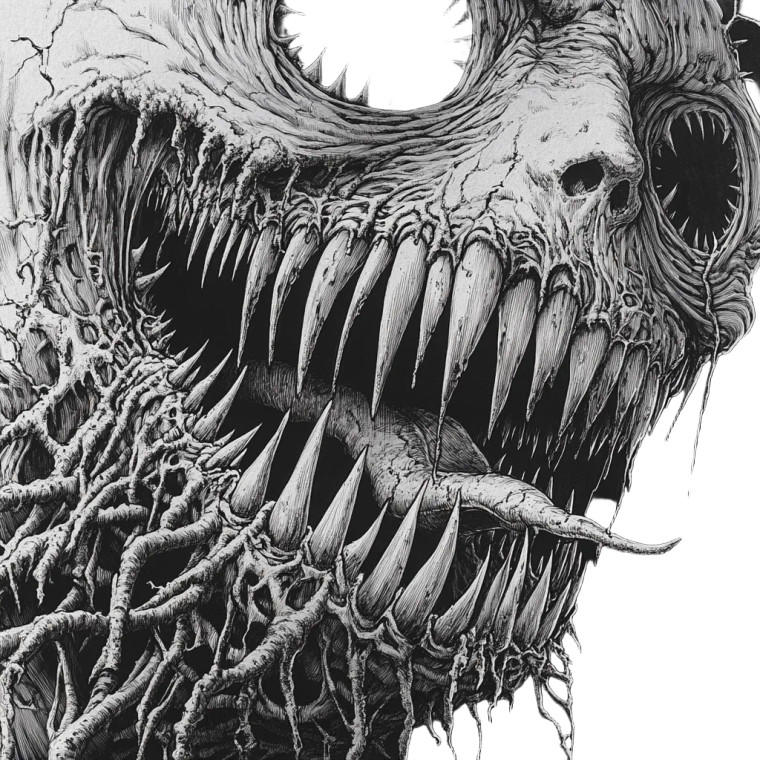 Morphing Creature Drawing Vinyl Car Decal Sticker – Waterproof & UV-Resistant 8"