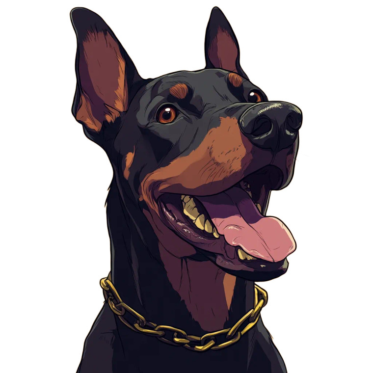 Steampunk Doberman Vinyl Car Decal Sticker – Waterproof & UV-Resistant 8"