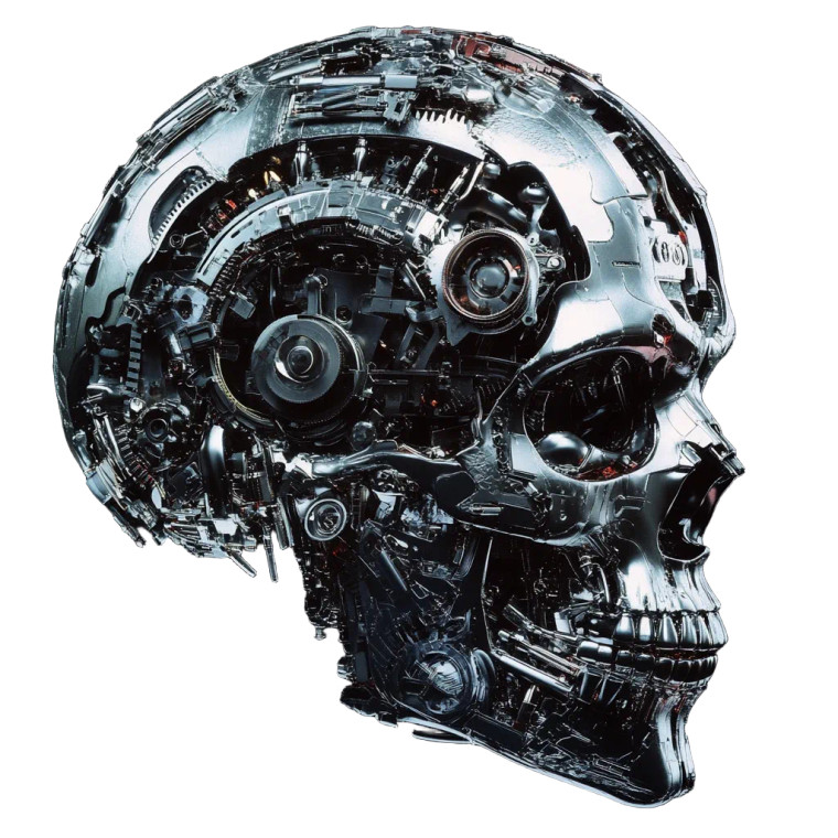 Robotic Mri Skull Vinyl Car Decal Sticker – Waterproof & UV-Resistant 8"