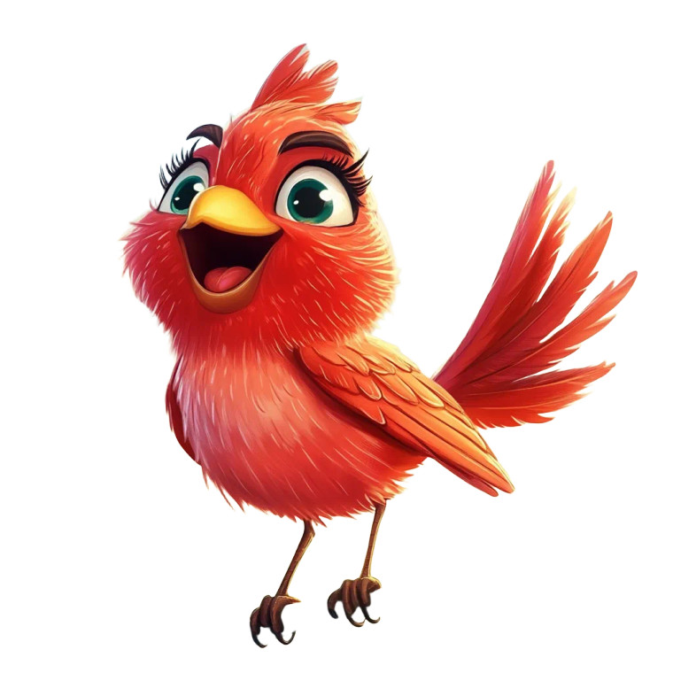 Happy Red Bird V3 Vinyl Car Decal Sticker – Waterproof & UV-Resistant 8"