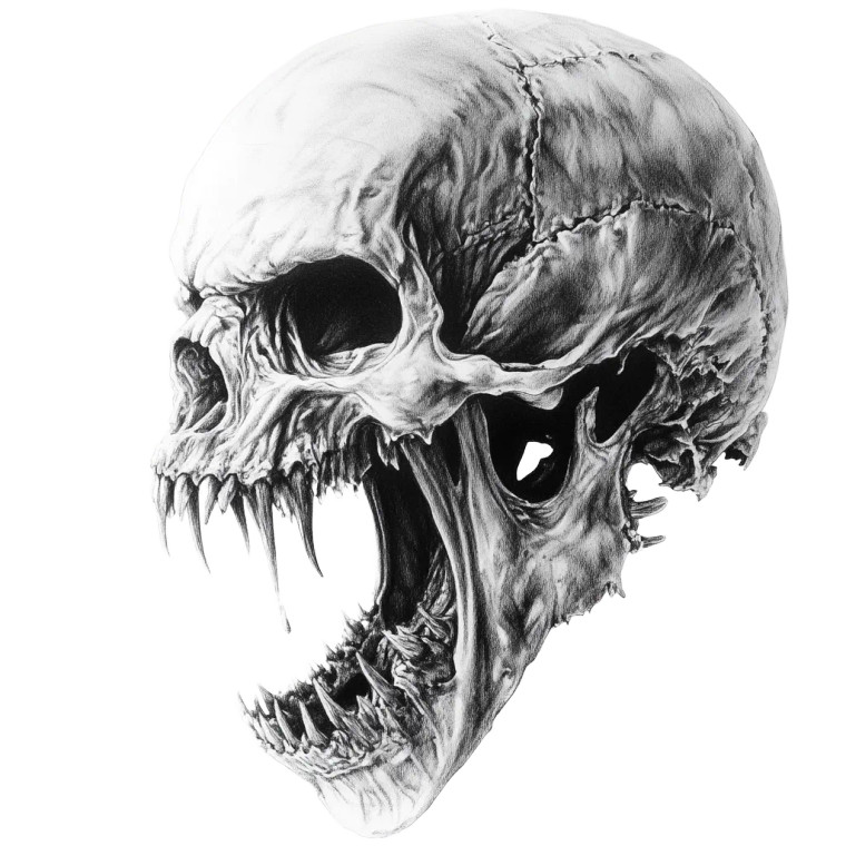 Undead Alien Skull Vinyl Car Decal Sticker – Waterproof & UV-Resistant 8"