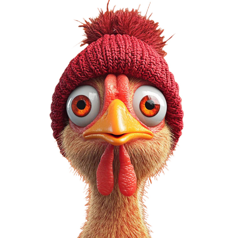 Cartoon Chicken Hat V2 Vinyl Car Decal Sticker – Waterproof & UV-Resistant 8"