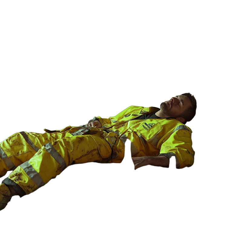 Sleeping Worker Vinyl Car Decal Sticker – Waterproof & UV-Resistant 8"