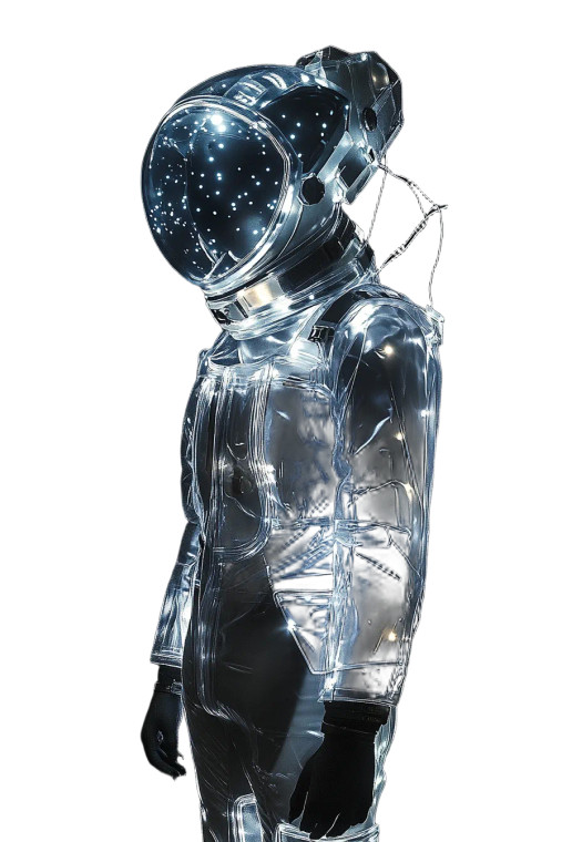 Futuristic Glass Suit Vinyl Car Decal Sticker – Waterproof & UV-Resistant 8"