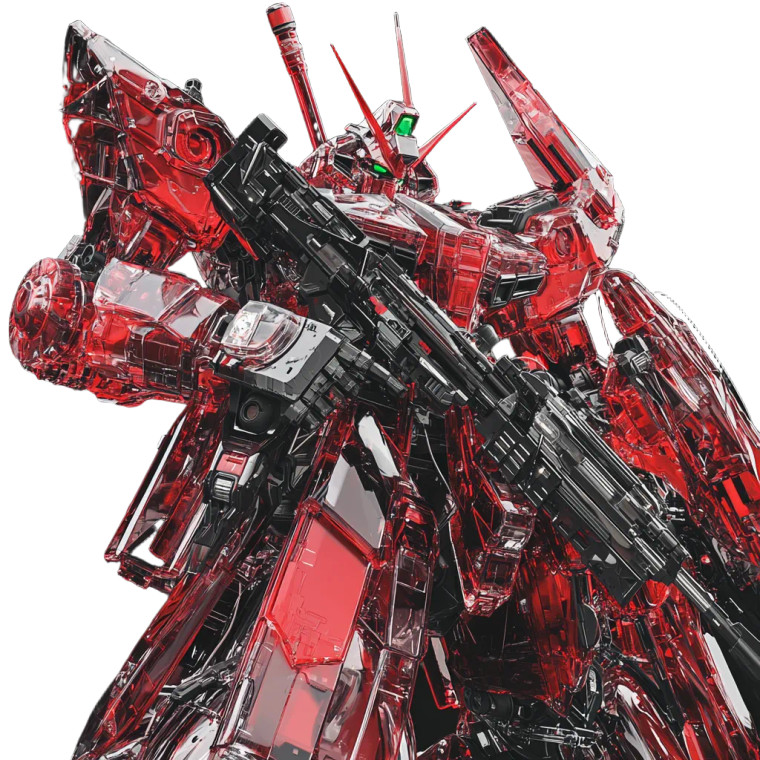 Red Mecha Gundam Vinyl Car Decal Sticker – Waterproof & UV-Resistant 8"