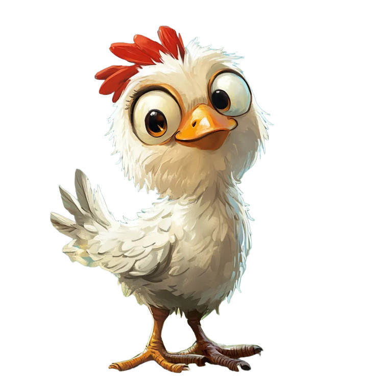 Disney-Style White Chicken Vinyl Car Decal Sticker – Waterproof & UV-Resistant 8"