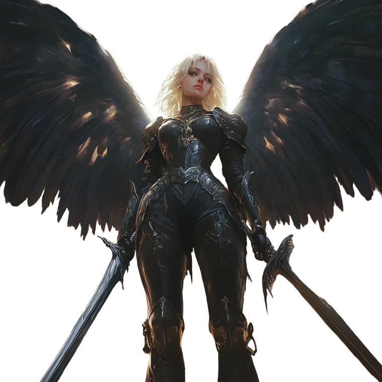 Angel Warrior Throne Vinyl Car Decal Sticker – Waterproof & UV-Resistant 8"