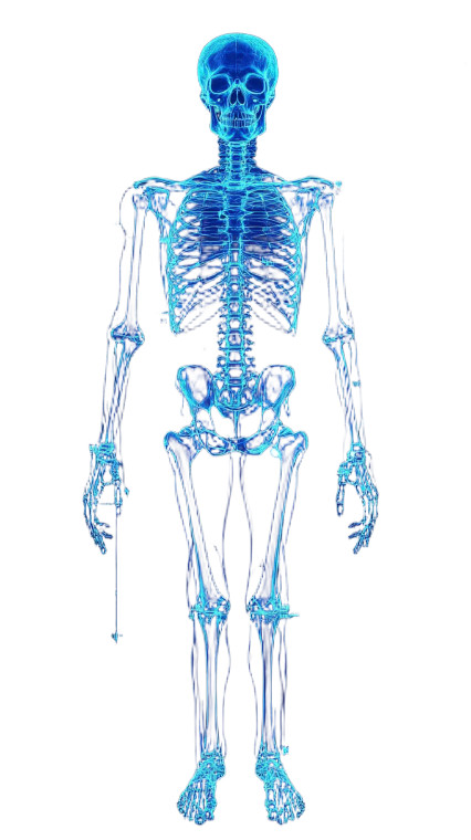 Holographic Skeleton Diagram Vinyl Car Decal Sticker – Waterproof & UV-Resistant 8"