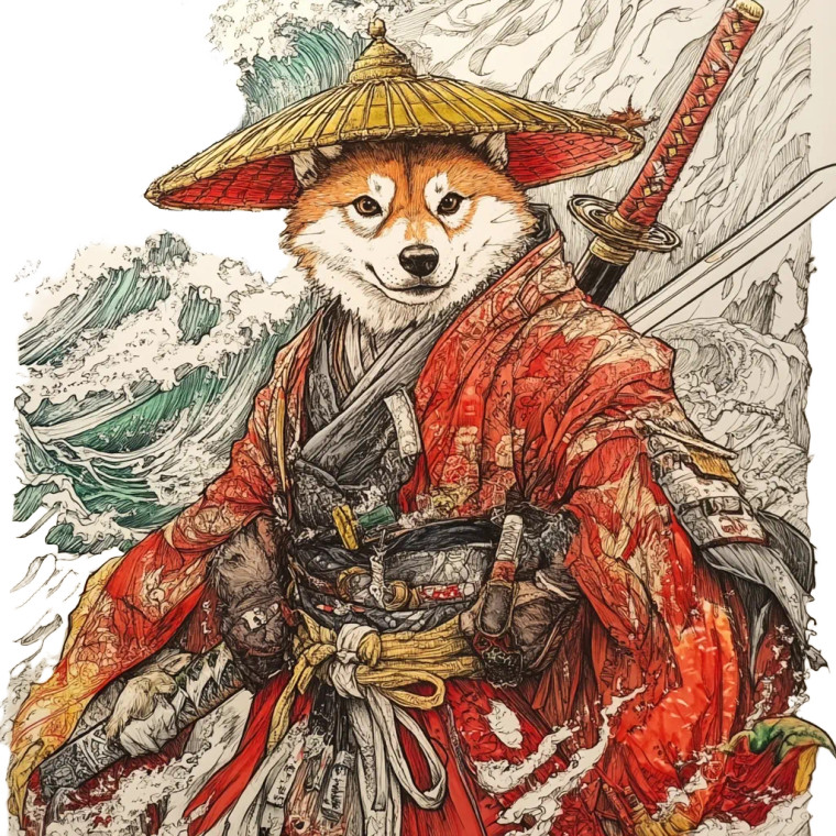 Samurai Wizard Doge Vinyl Car Decal Sticker – Waterproof & UV-Resistant 8"