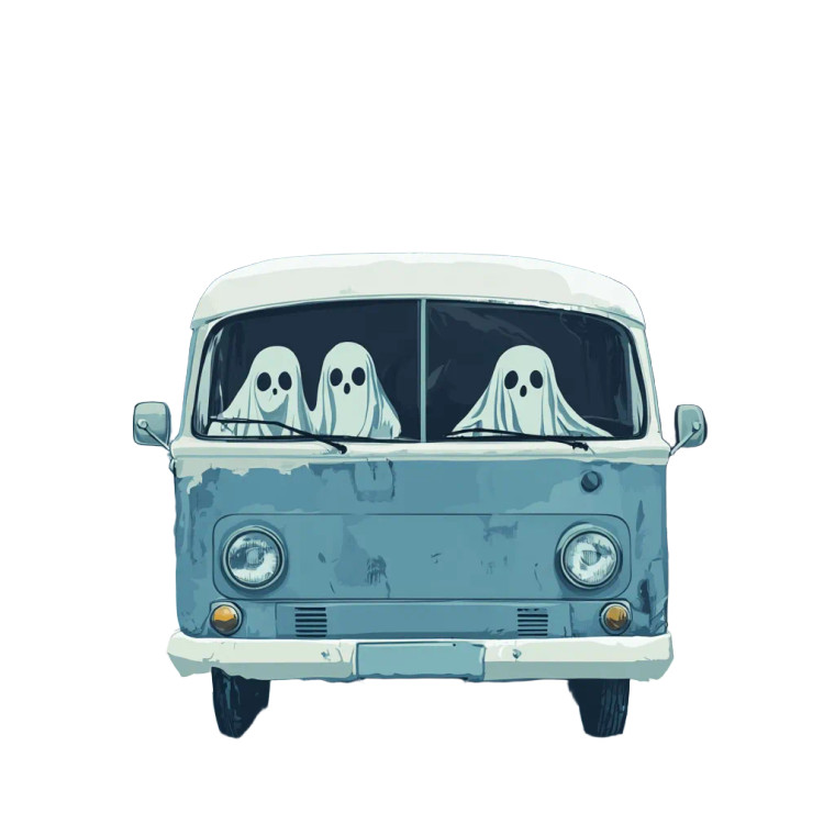 Ghosts In Van Vinyl Car Decal Sticker – Waterproof & UV-Resistant 8"